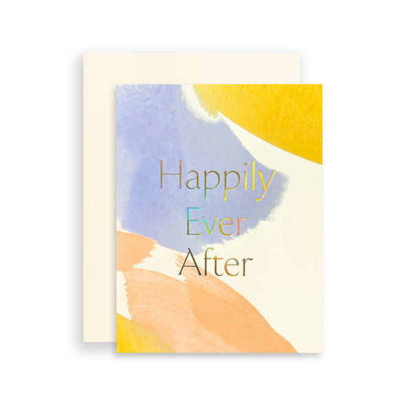 Moglea Happily Ever After greeting card with elegant script and floral design, perfect for celebrating special moments.