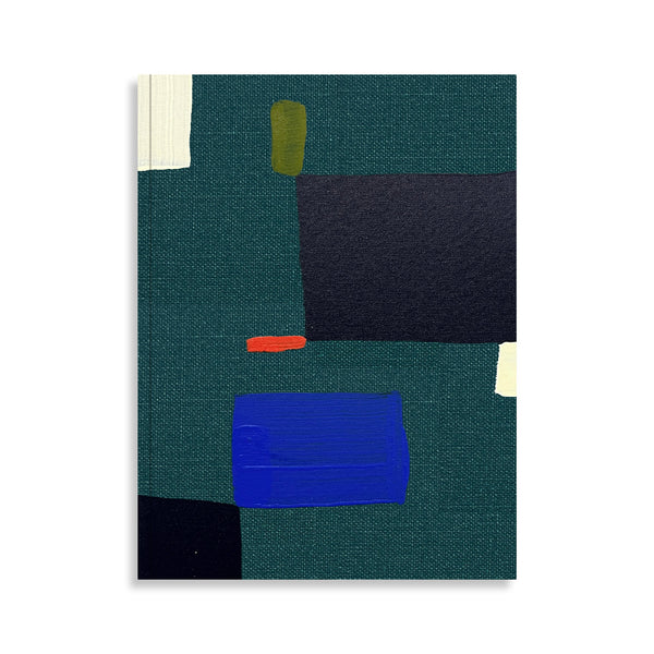 Green Moglea softcover medium A5 notebook with a square design, featuring a smooth cover and visible binding.