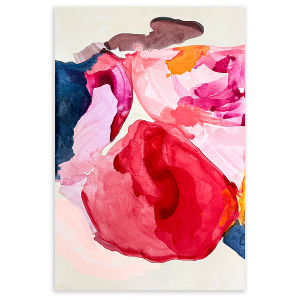 Moglea Bloom art print featuring vibrant floral design with colorful blooms and artistic brushstrokes.