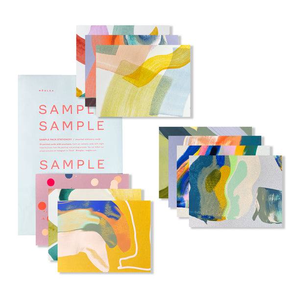 Set of 10 Moglea stationery cards, featuring unique designs, perfect for writing notes or sending personalized messages.