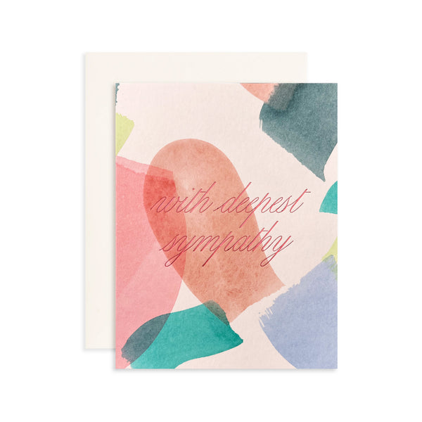 Sea Glass Sympathy card by Moglea featuring a serene, textured sea glass design on the front.