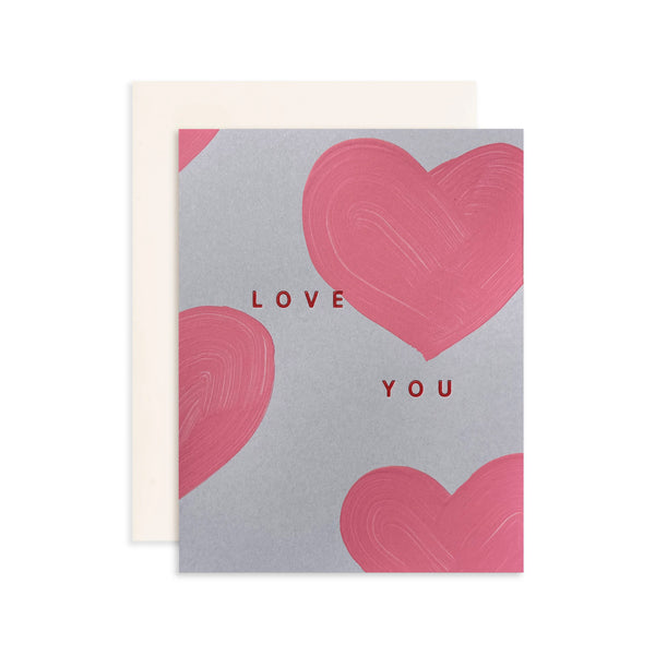 Moglea Heart Love greeting card featuring a hand-designed heart illustration on textured paper.