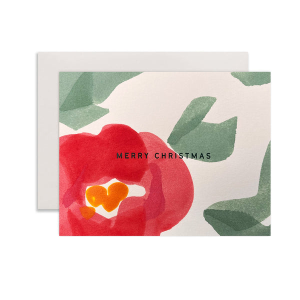 Moglea Poinsettia Christmas card featuring a festive poinsettia flower design on a holiday greeting card.