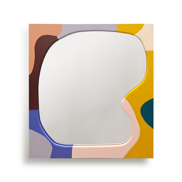Moglea Nova Flow Mirror with sleek rectangular frame, reflecting a modern interior space.
