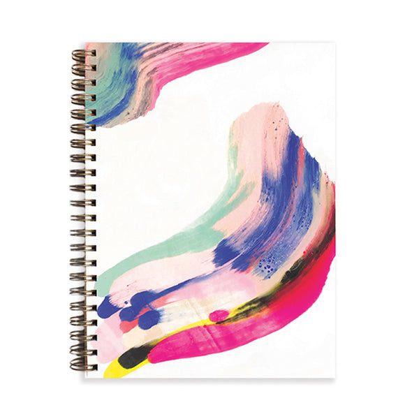 Moglea Candy Swirl Journal notebook with colorful, swirling candy-themed cover design and smooth paper pages.