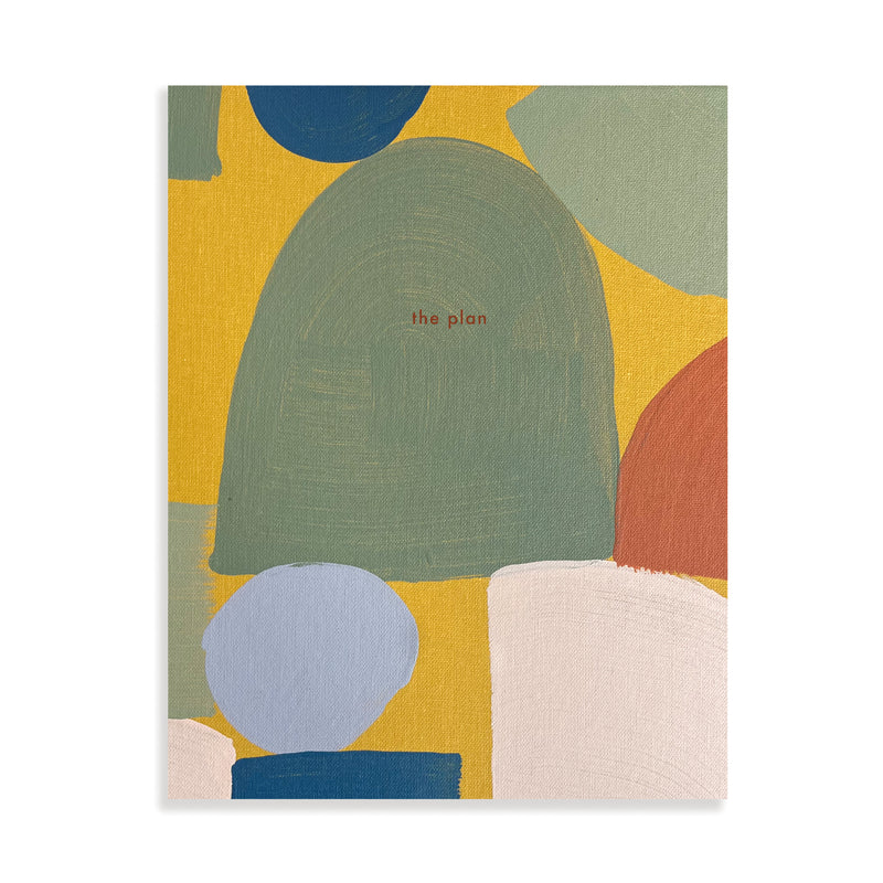 Hand-painted Moglea refillable project pad in a folio with colorful abstract artwork, ideal for notes and sketches.